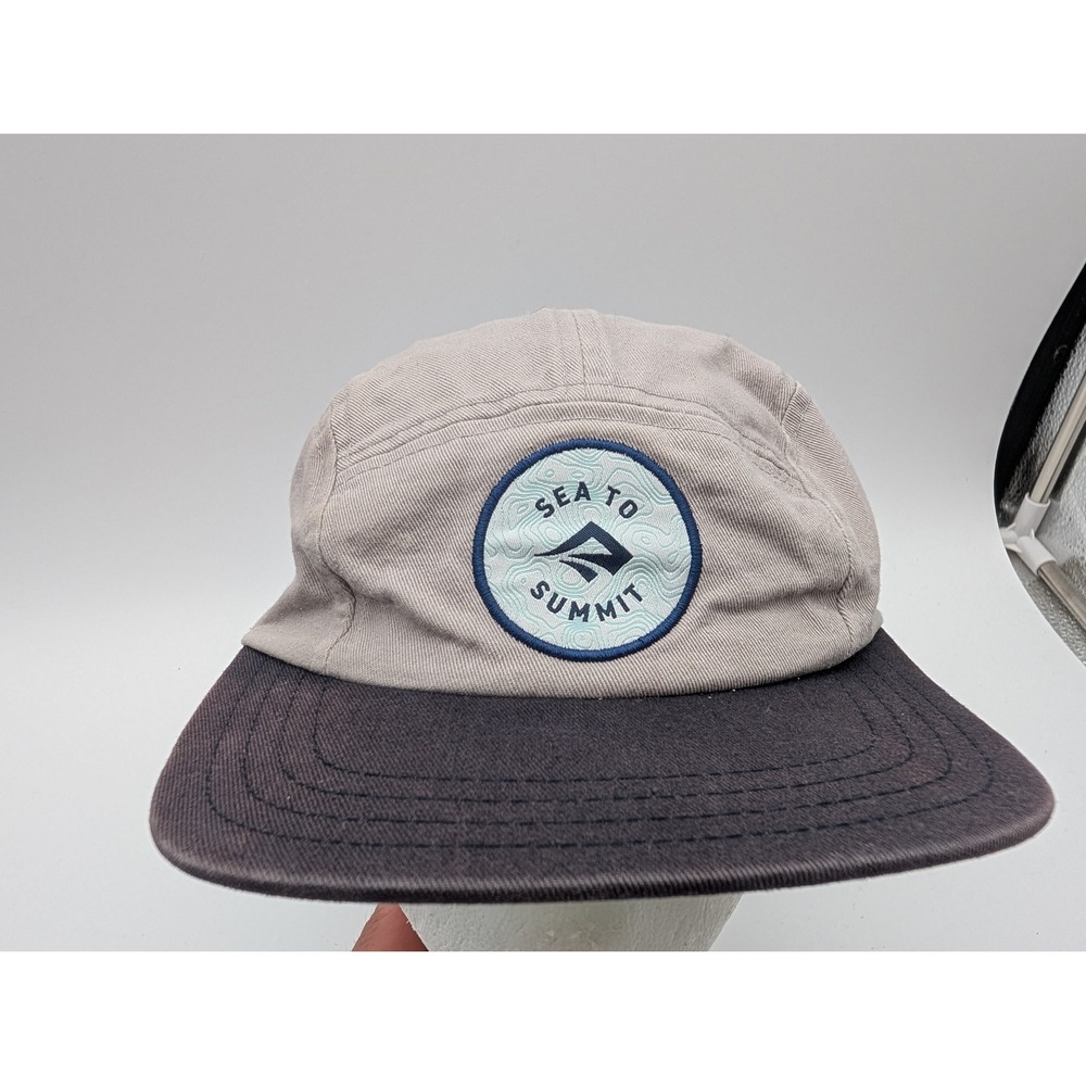 Sea to Summit 5 Panel Camper Hat Gray Black Teal Adjustable Strapback Pukka Cap